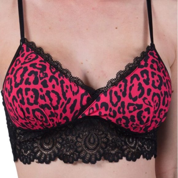 Set short doll and bra pink and black animal print - Picture 2 of 3